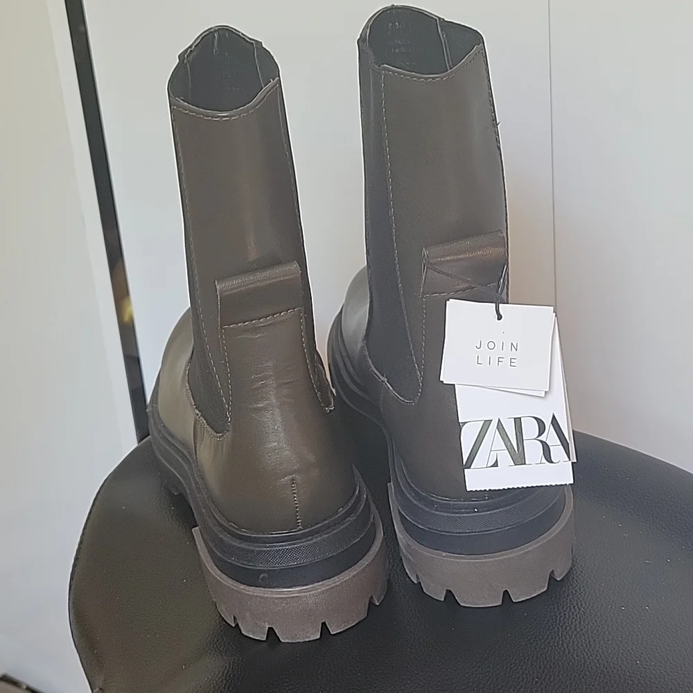 🎉HP🎉NWT ZARA LEATHER ANKLE BOOTS - Picture 6 of 17